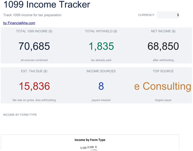 1099 Income Tracker preview
