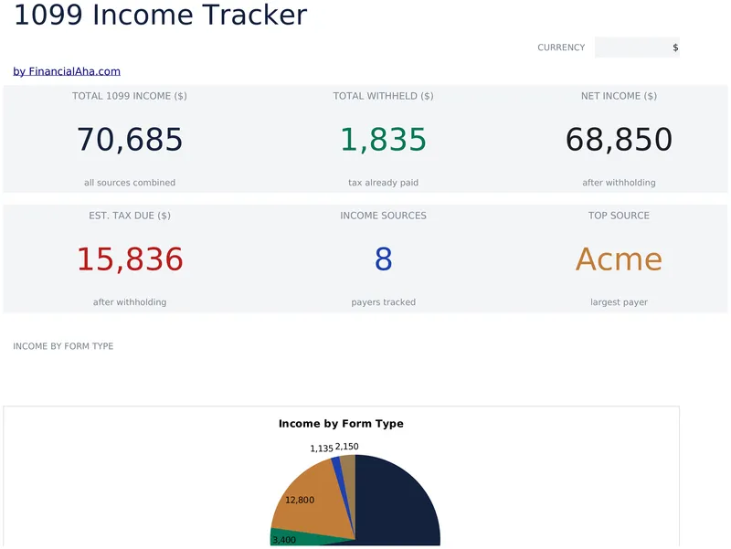 1099 Income Tracker preview