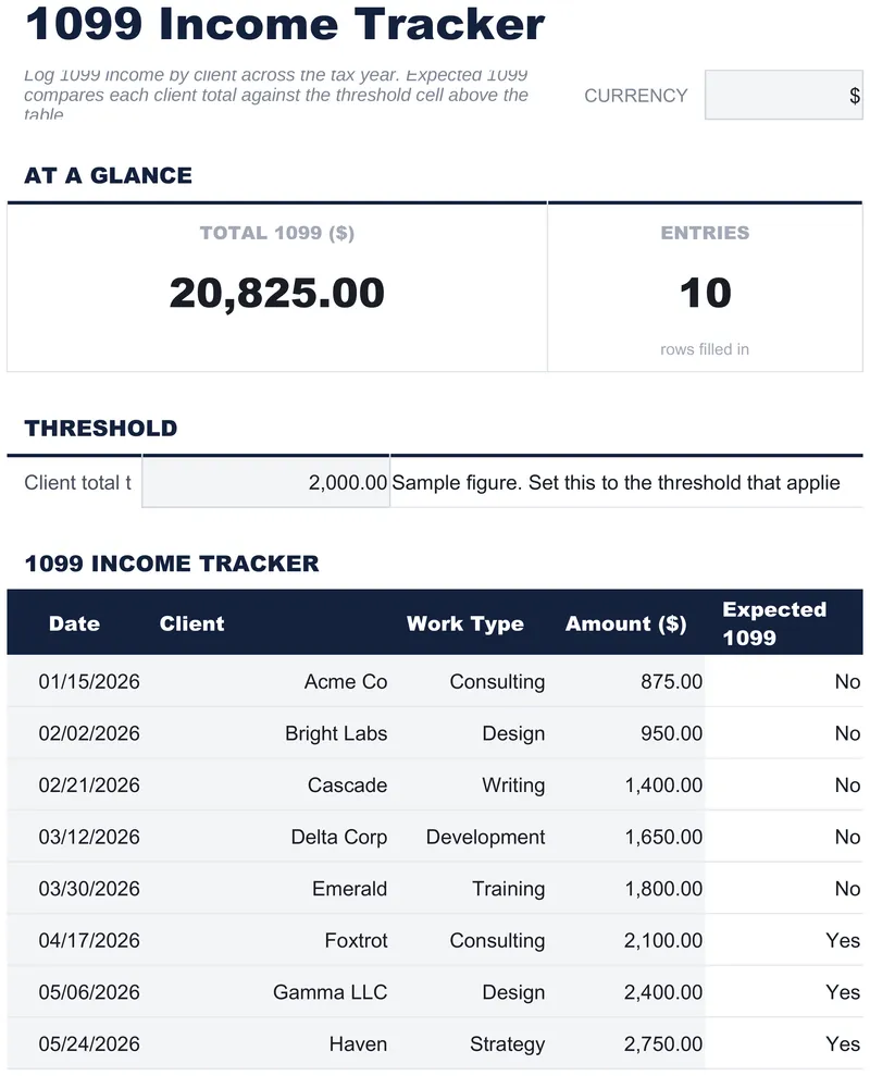 1099 Income Tracker