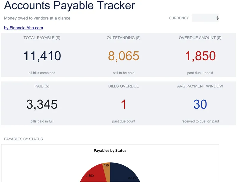 Accounts Payable Tracker preview