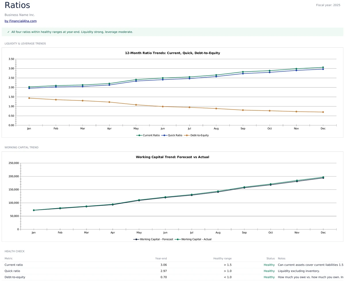12-Month Liquidity and Leverage Ratio Trends