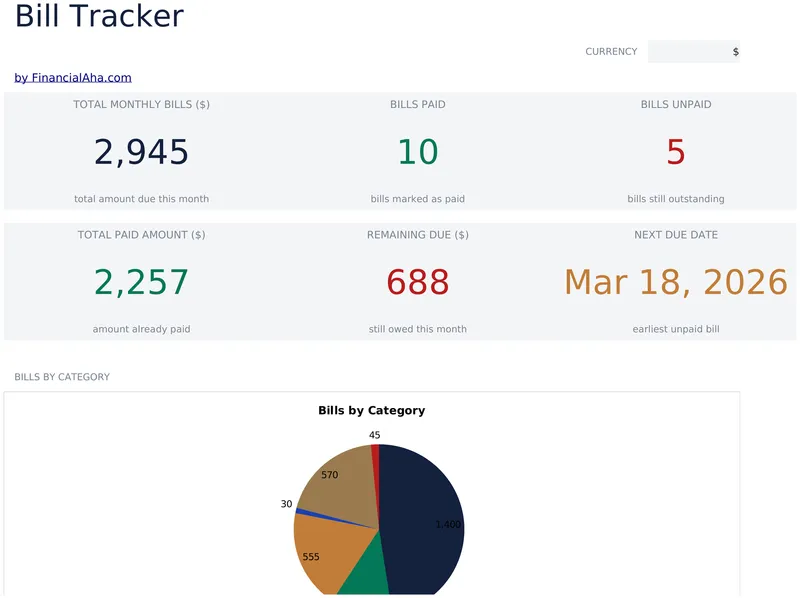 Bill Tracker preview