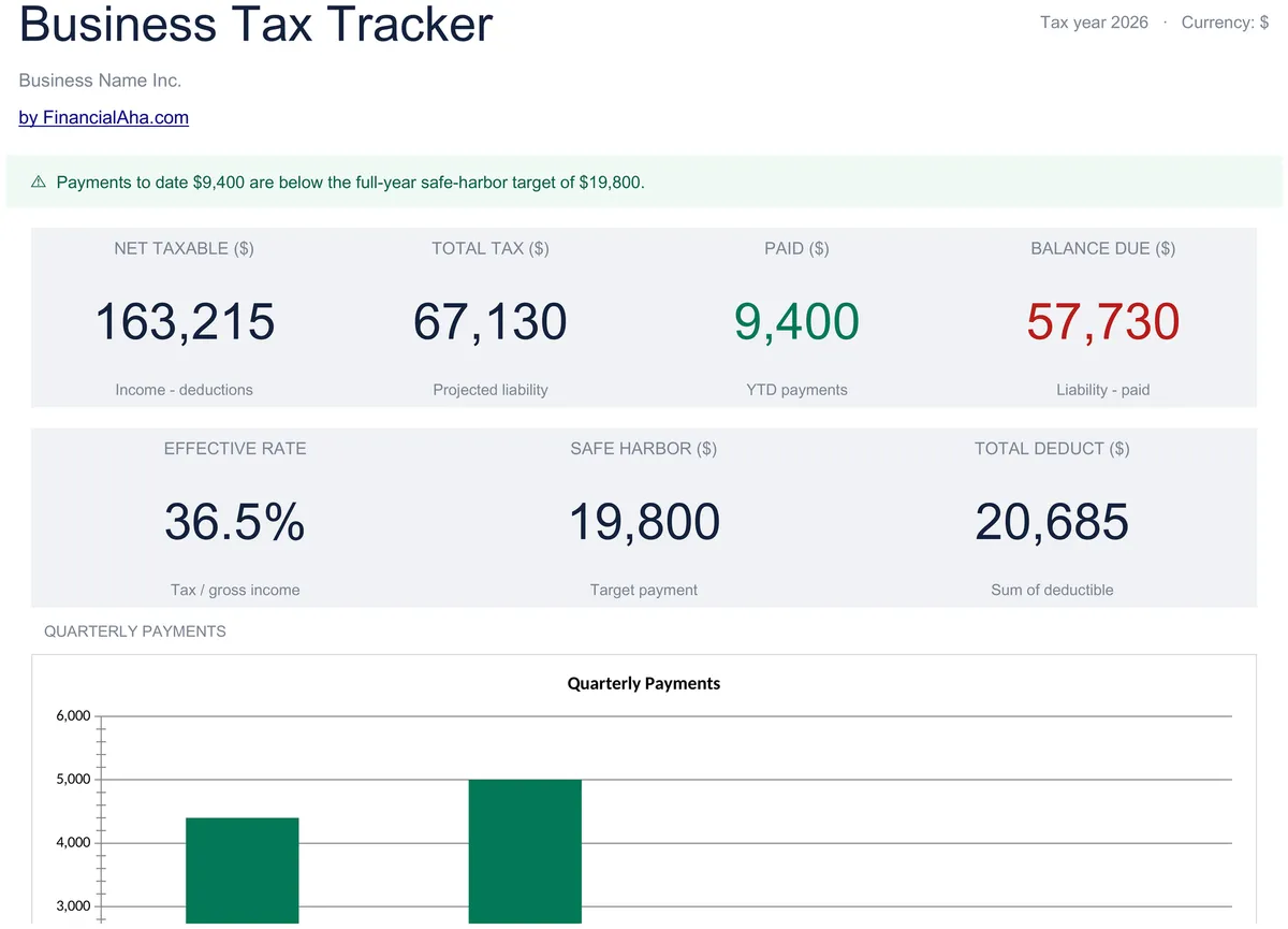 Business Tax Tracker