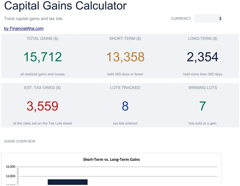 Capital Gains Calculator preview