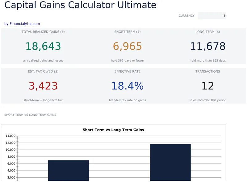 Capital Gains Calculator Ultimate preview