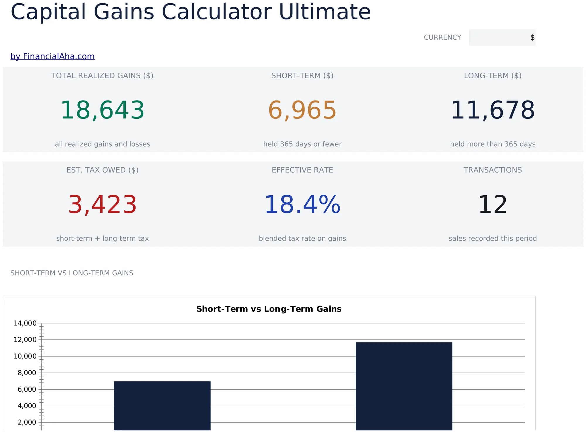 Capital Gains Calculator Ultimate preview