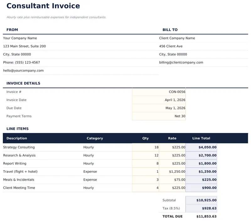 Consultant Invoice