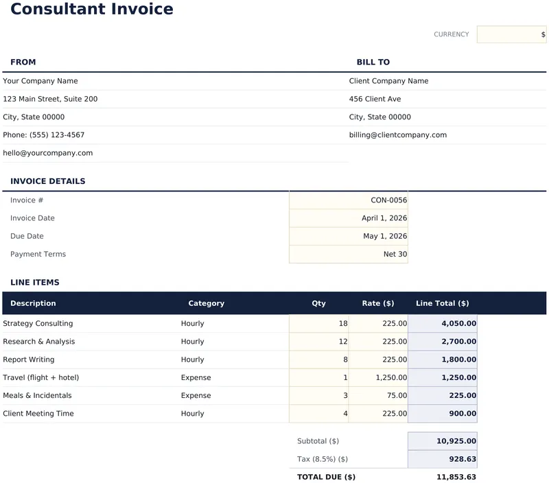 Consultant Invoice