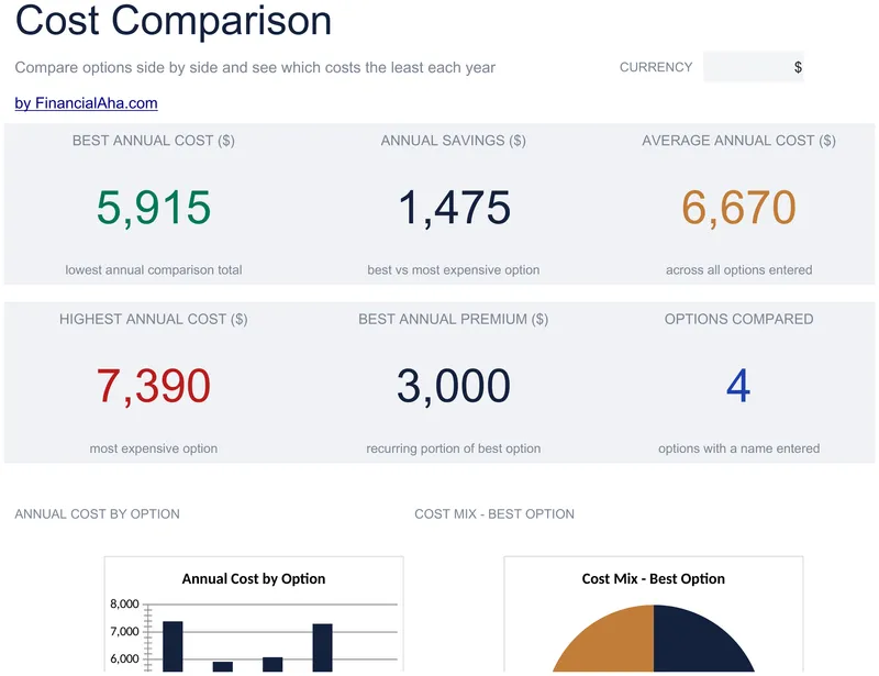 Cost Comparison Template preview