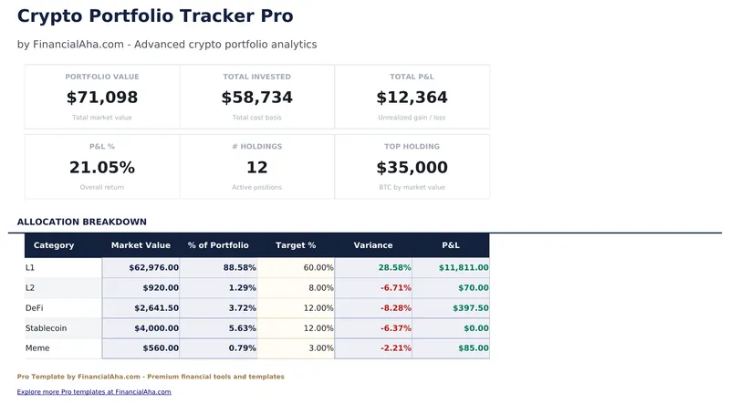 Crypto Portfolio Tracker Pro preview