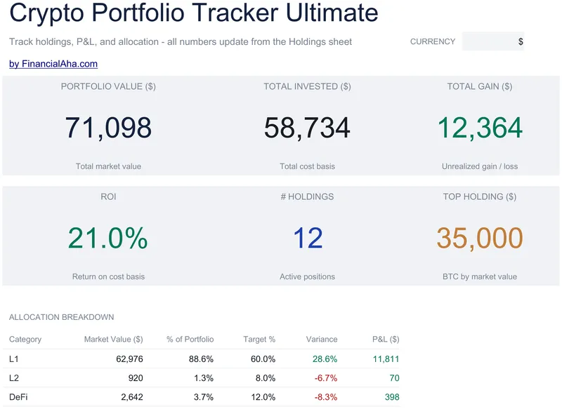 Crypto Portfolio Tracker Ultimate preview