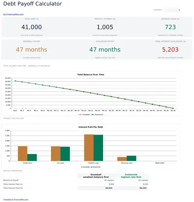 Debt Payoff Calculator preview