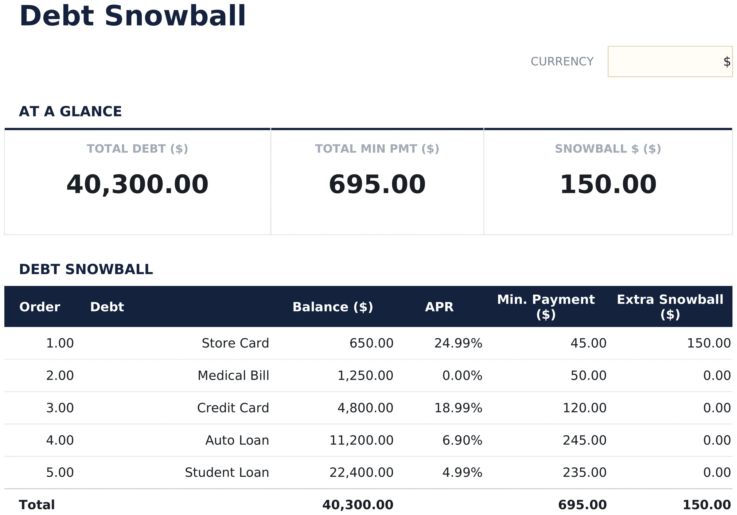 Debt Snowball preview