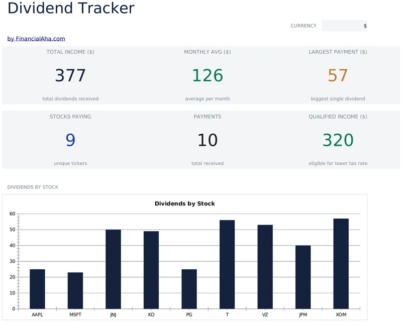 Dividend Tracker preview