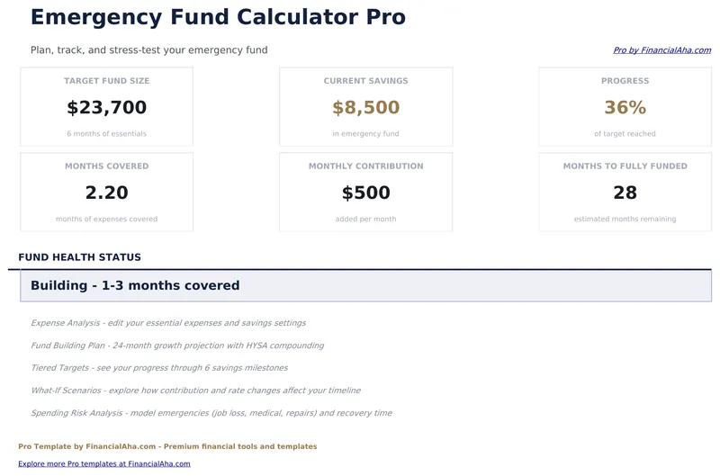 Emergency Fund Calculator Pro preview
