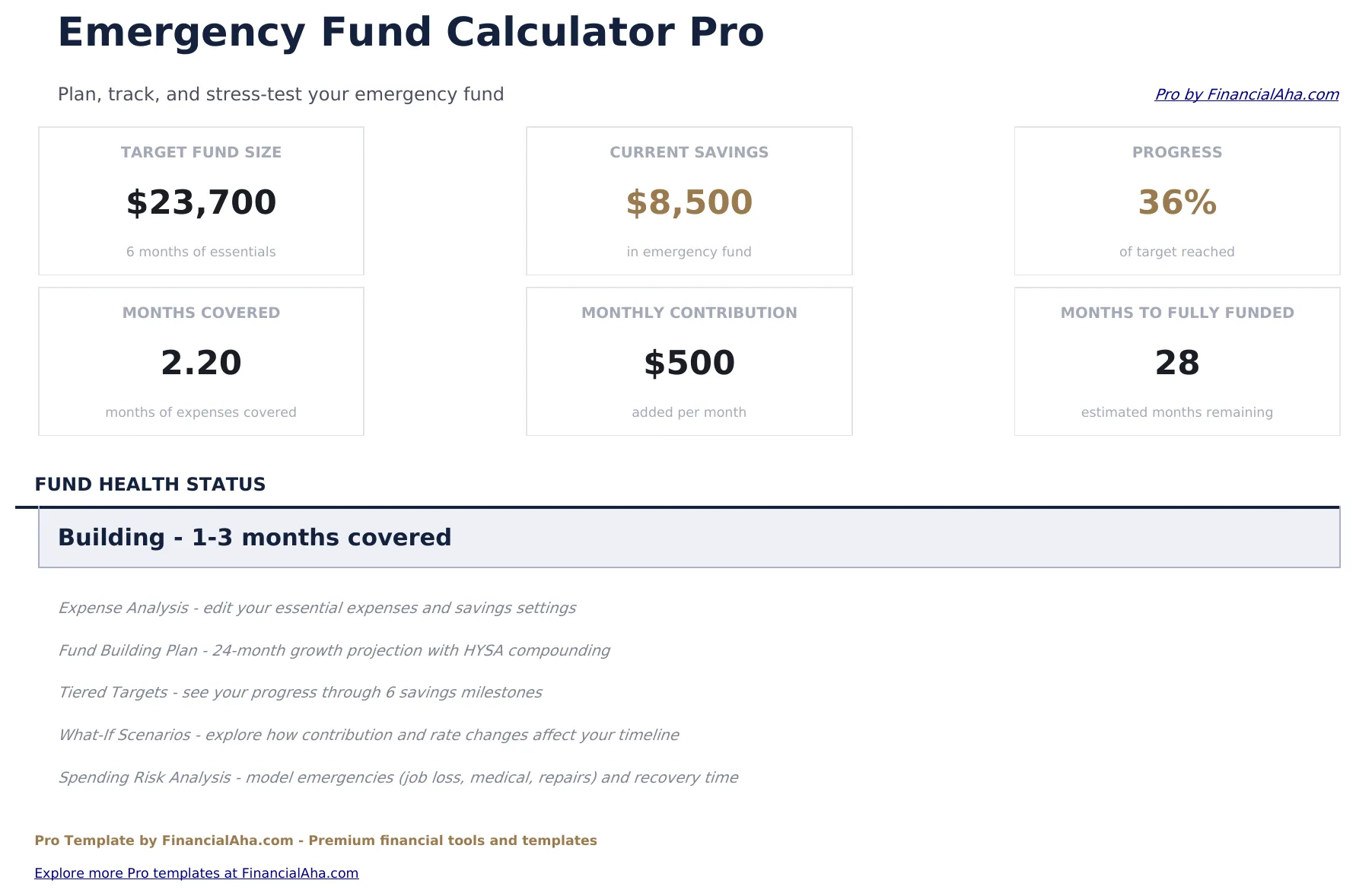 Emergency Fund Calculator Pro preview