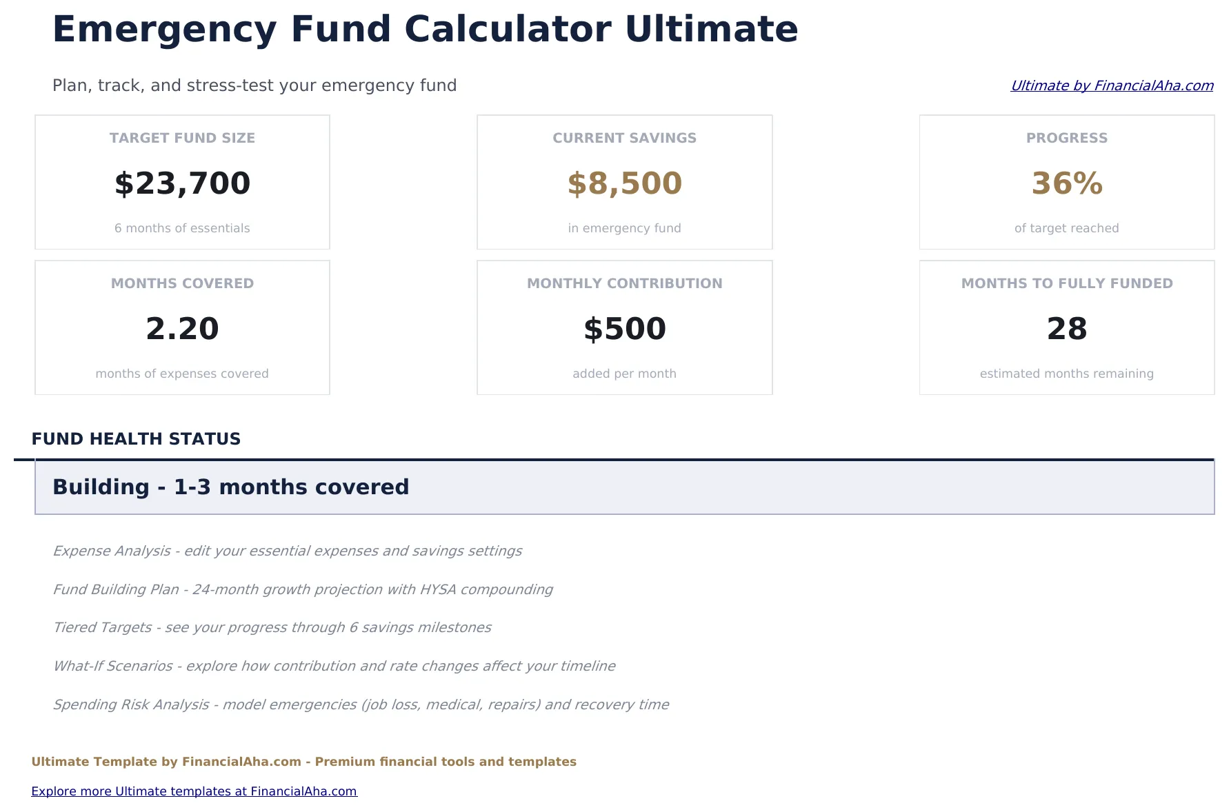 Emergency Fund Calculator Ultimate preview