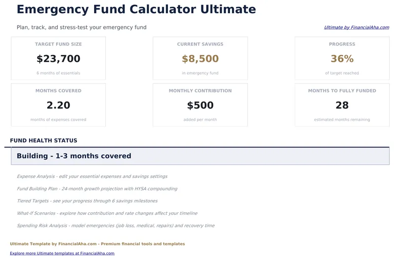 Emergency Fund Calculator Ultimate preview