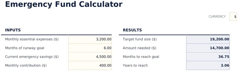 Emergency Fund Calculator