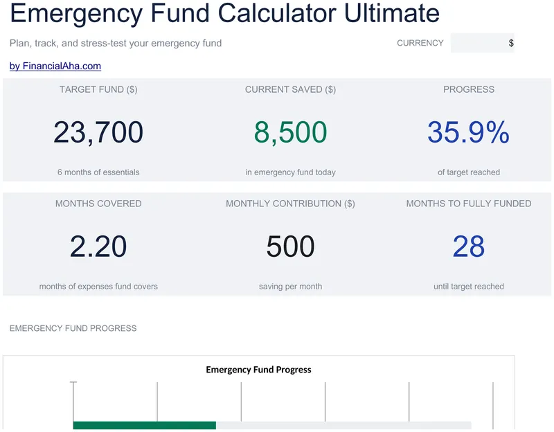 Emergency Fund Calculator Ultimate preview