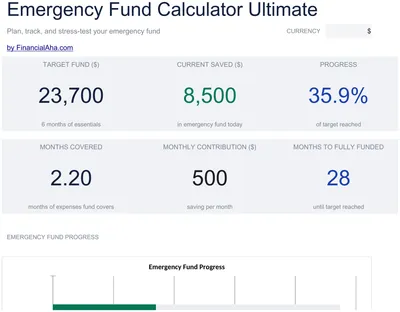 Emergency Fund Calculator Ultimate preview
