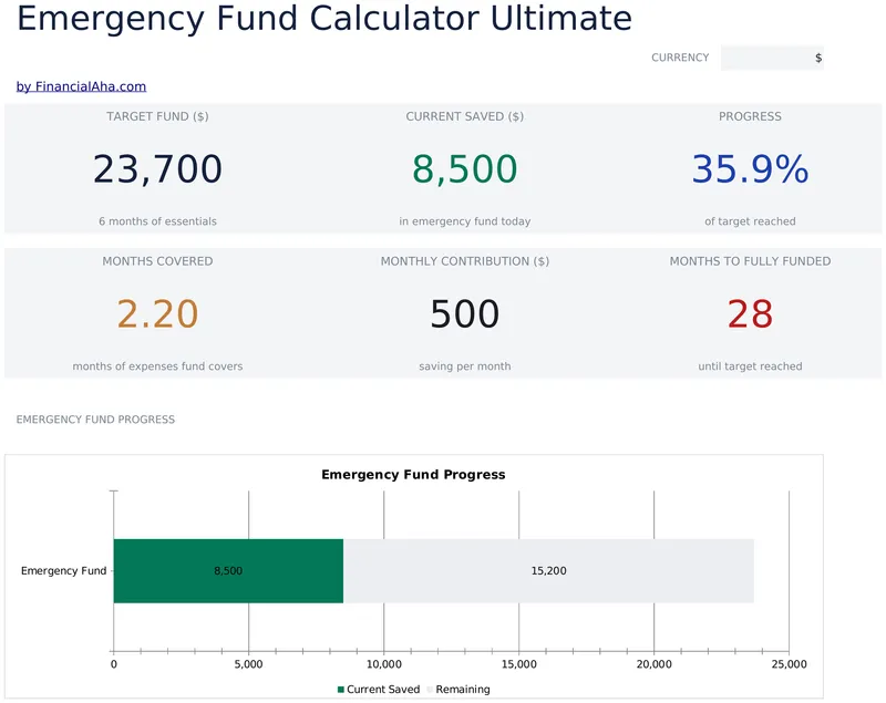 Emergency Fund Calculator Ultimate preview
