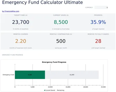 Emergency Fund Calculator Ultimate preview