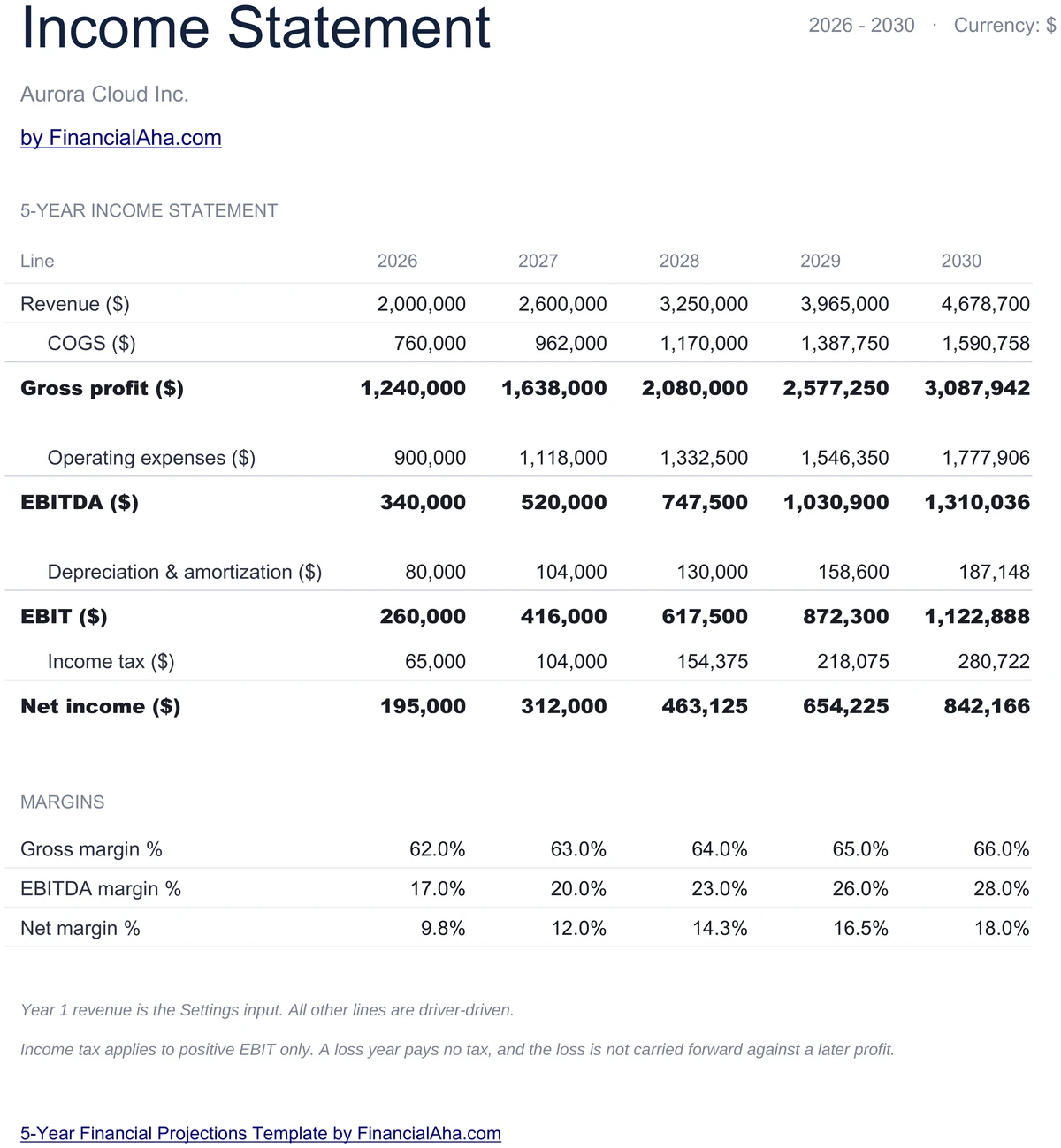 5-Year Income Statement