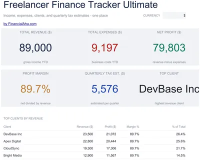 Freelancer Finance Tracker preview