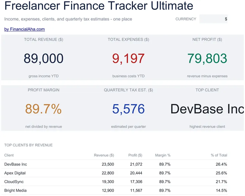 Freelancer Finance Tracker preview