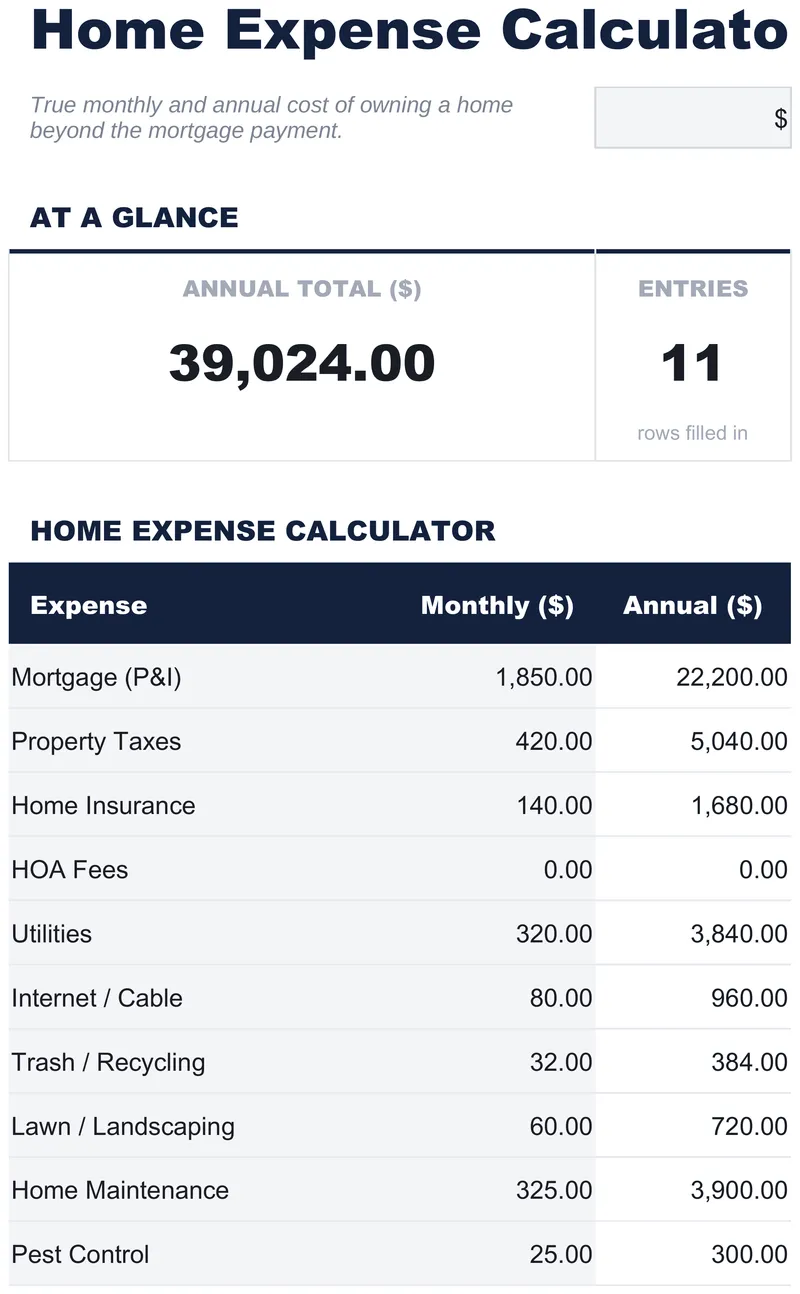 Home Expense Calculator