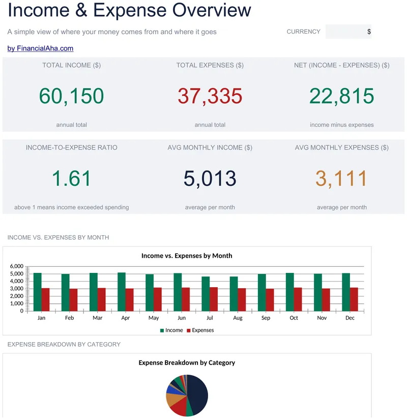 Income & Expense Worksheet preview