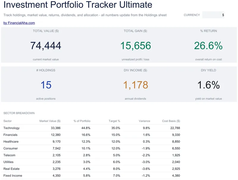 Investment Portfolio Tracker preview
