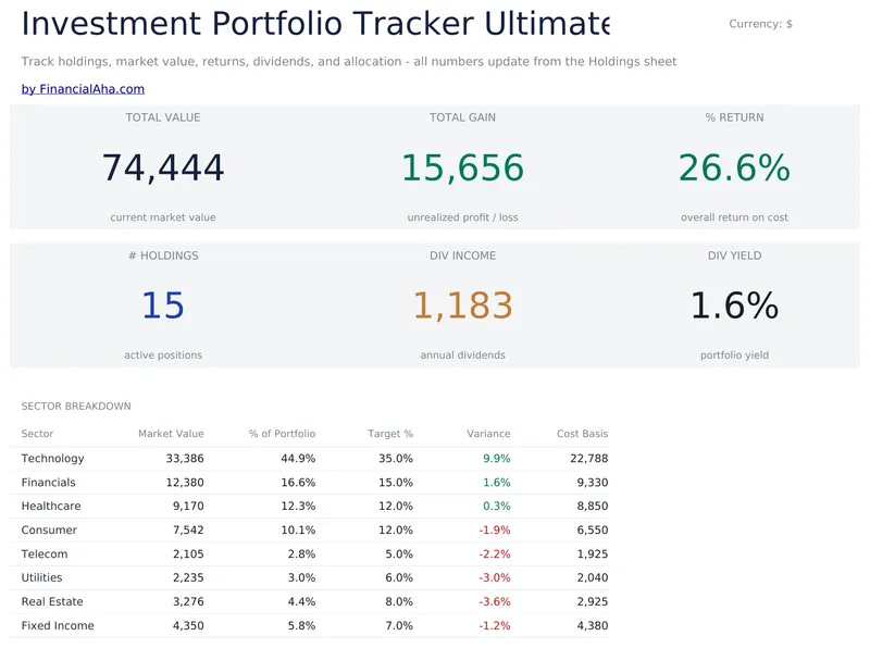 Investment Portfolio Tracker Ultimate preview