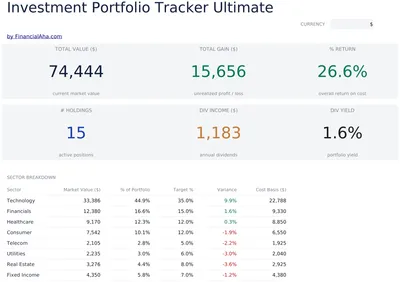 Investment Portfolio Tracker Ultimate preview