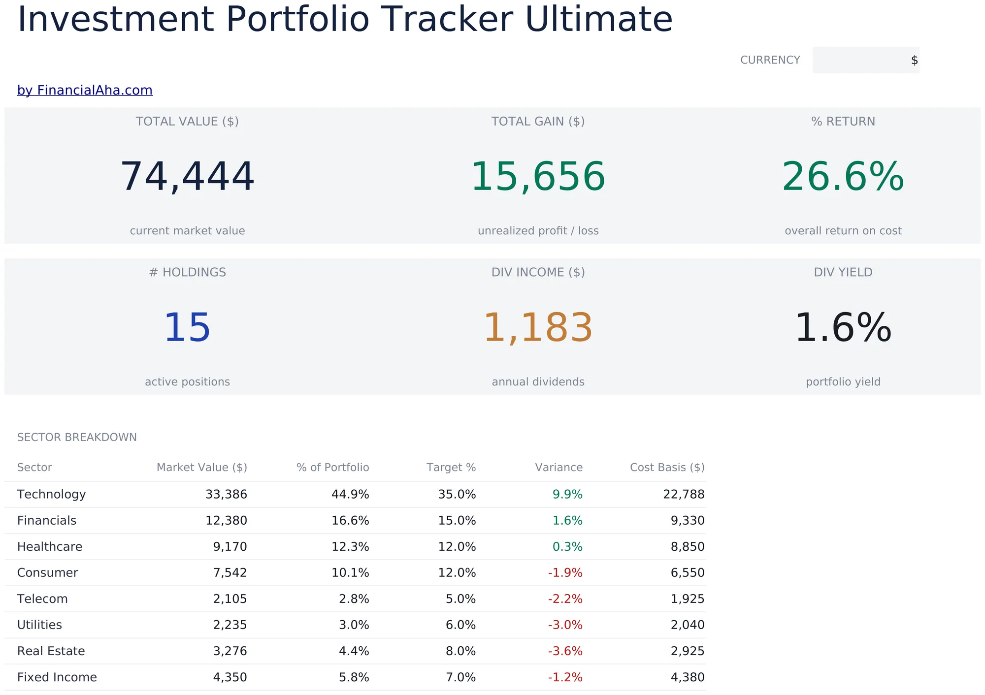 Investment Portfolio Tracker Ultimate preview