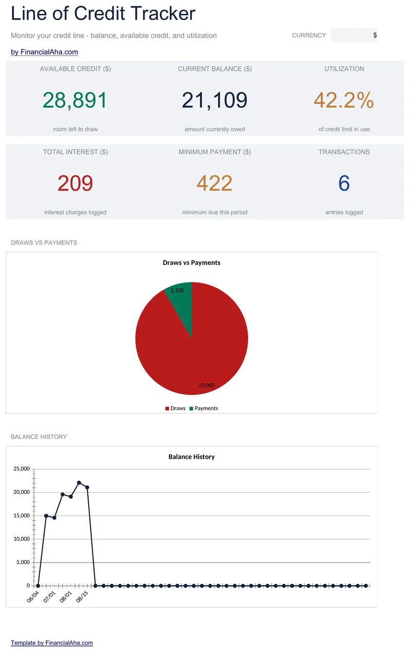 Line of Credit Tracker preview