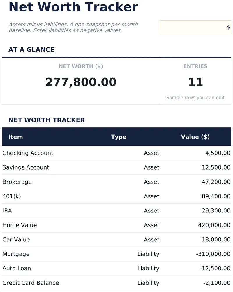 Net Worth Tracker