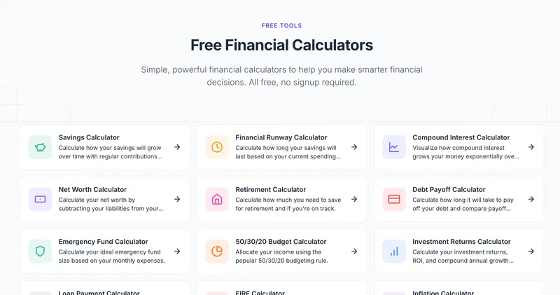 Free embeddable financial calculator widgets for any website