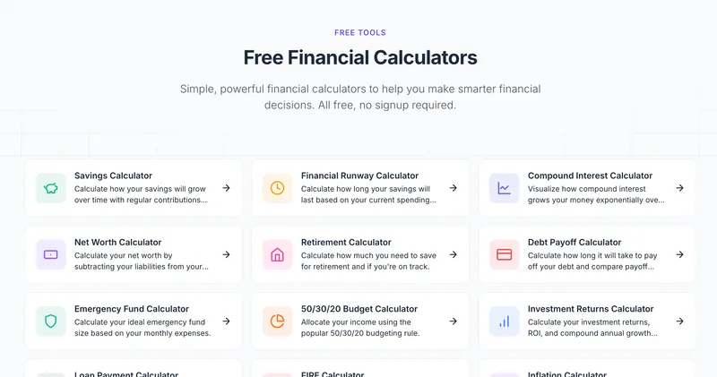 Free embeddable financial calculator widgets for any website
