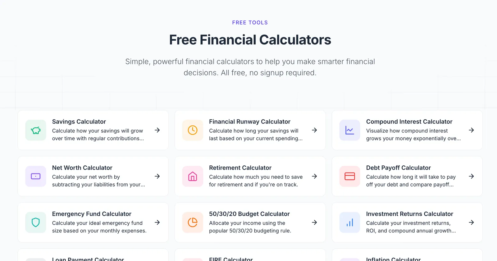 Free embeddable financial calculator widgets for any website