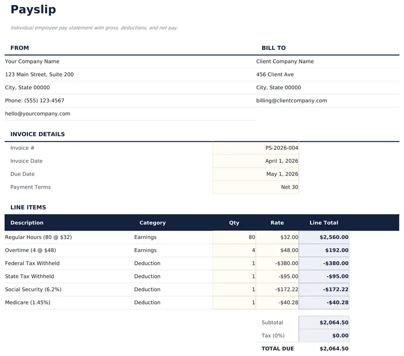 Payslip Template