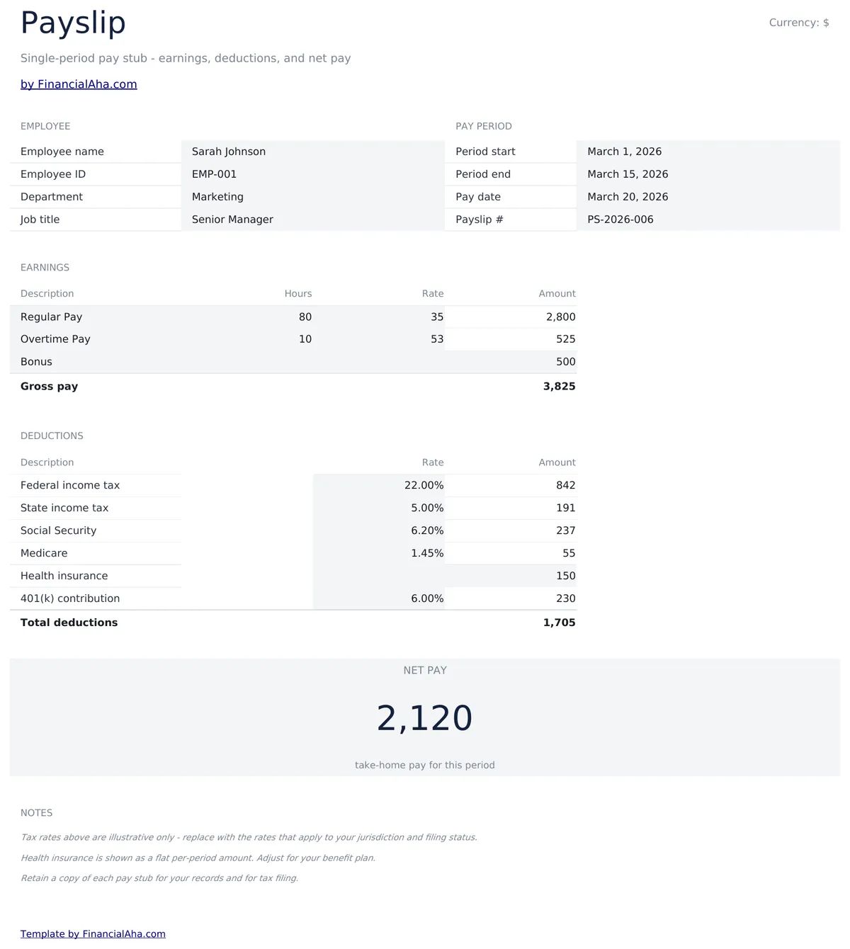 Payslip Template Essentials