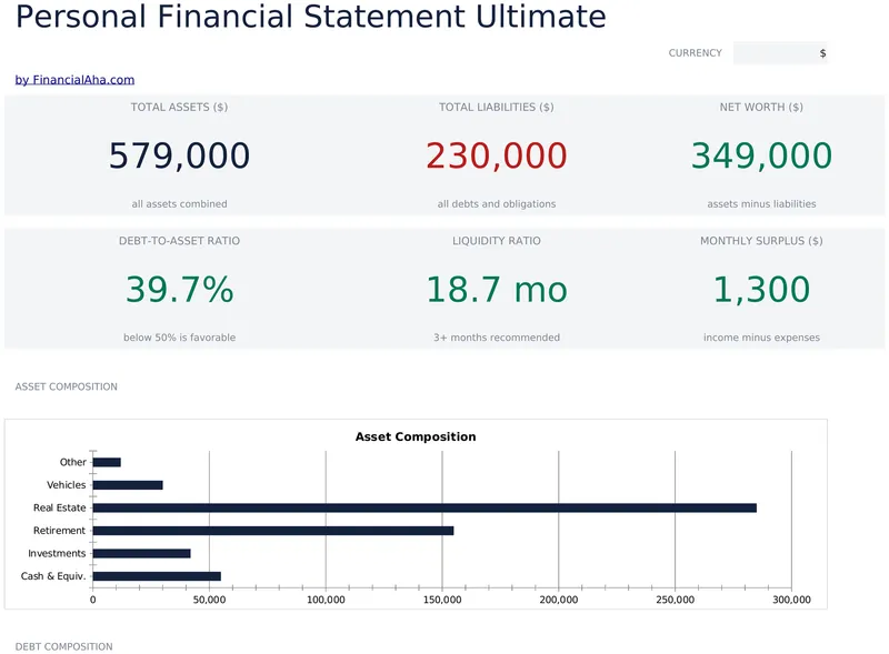 Personal Financial Statement Ultimate preview