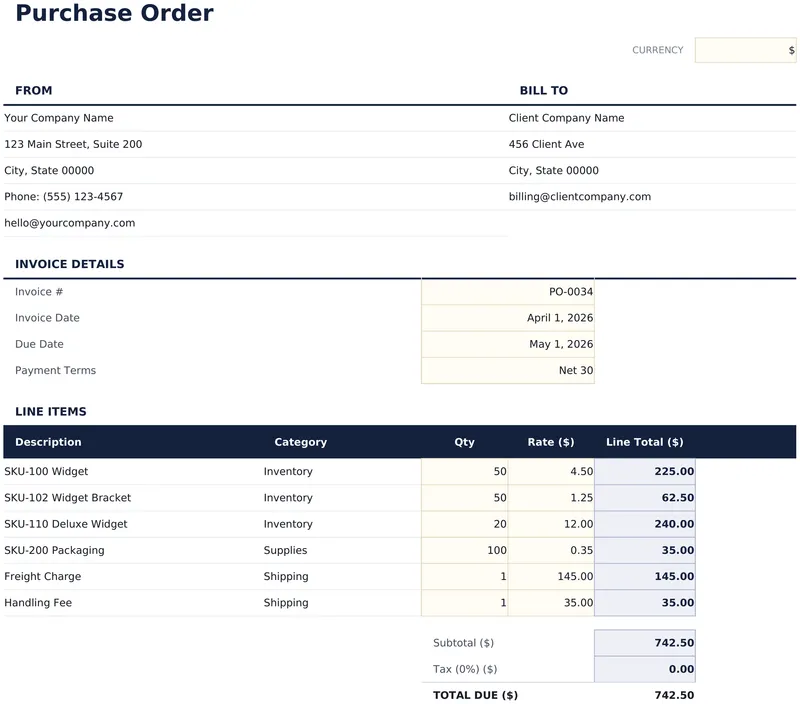Purchase Order