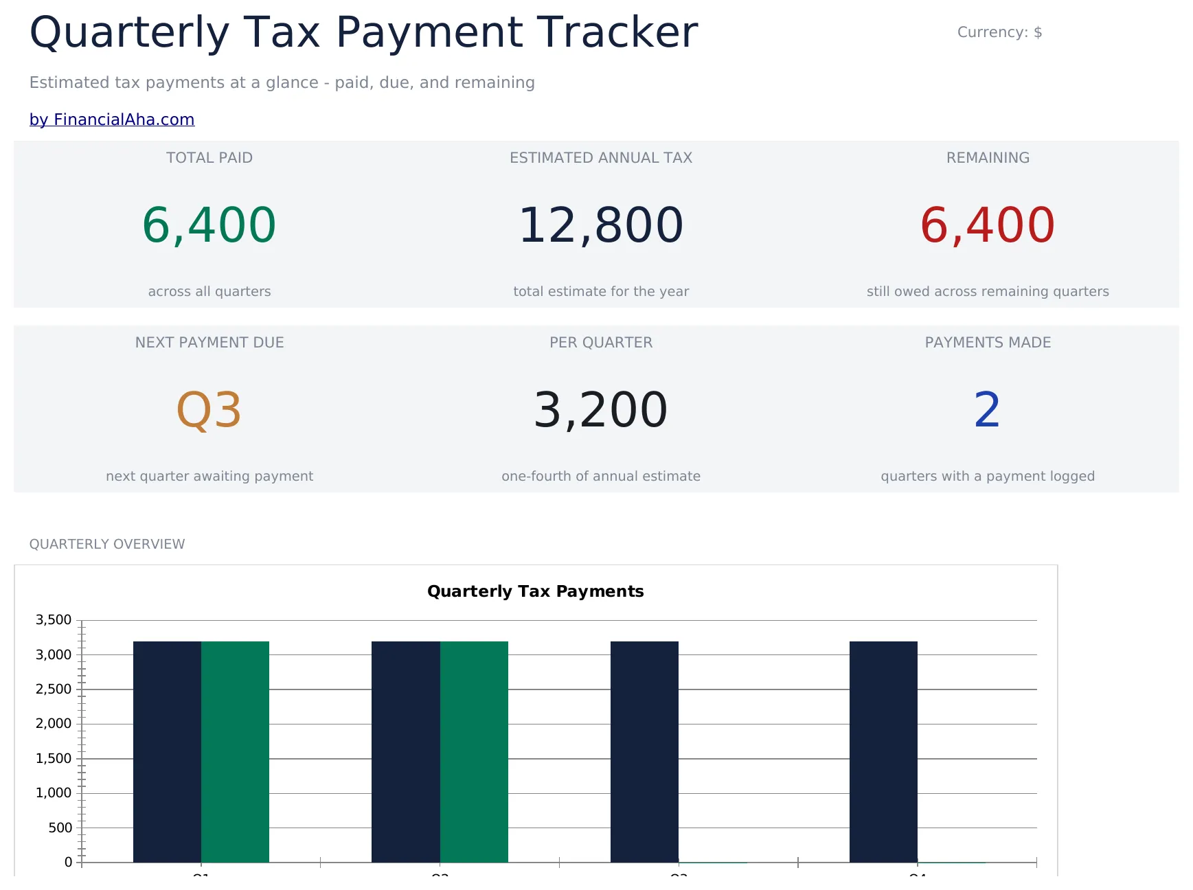 Quarterly Tax Payment Tracker preview