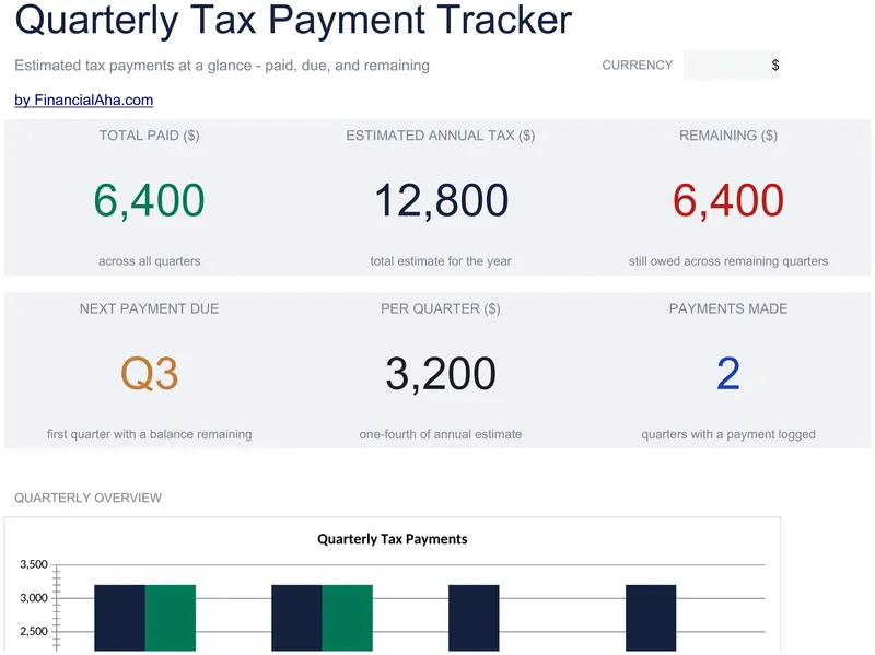 Quarterly Tax Payment Tracker preview