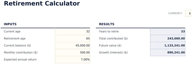 Retirement Calculator