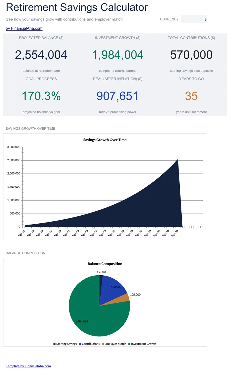 Retirement Savings Calculator preview