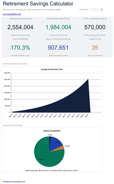 Retirement Savings Calculator preview